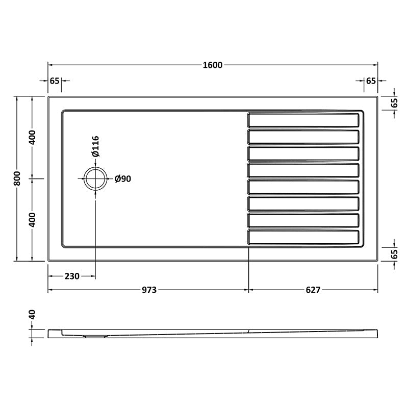 Nuie Slip Resistant Rectangular Walk-In Shower Tray (3 sizes, White) - Brandnew Bathroom