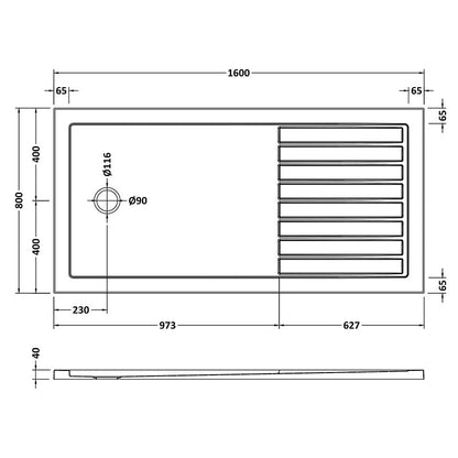 Nuie Slip Resistant Rectangular Walk-In Shower Tray (3 sizes, White) - Brandnew Bathroom
