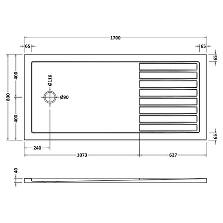 Nuie Slip Resistant Rectangular Walk-In Shower Tray (3 sizes, White) - Brandnew Bathroom