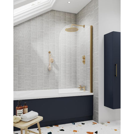 Nuie Round Screens Round Bath Screen (1 size, Brushed Brass) - Brandnew Bathroom