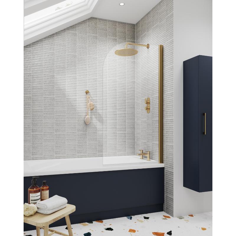 Nuie Round Screens Round Bath Screen (1 size, Brushed Brass) - Brandnew Bathroom