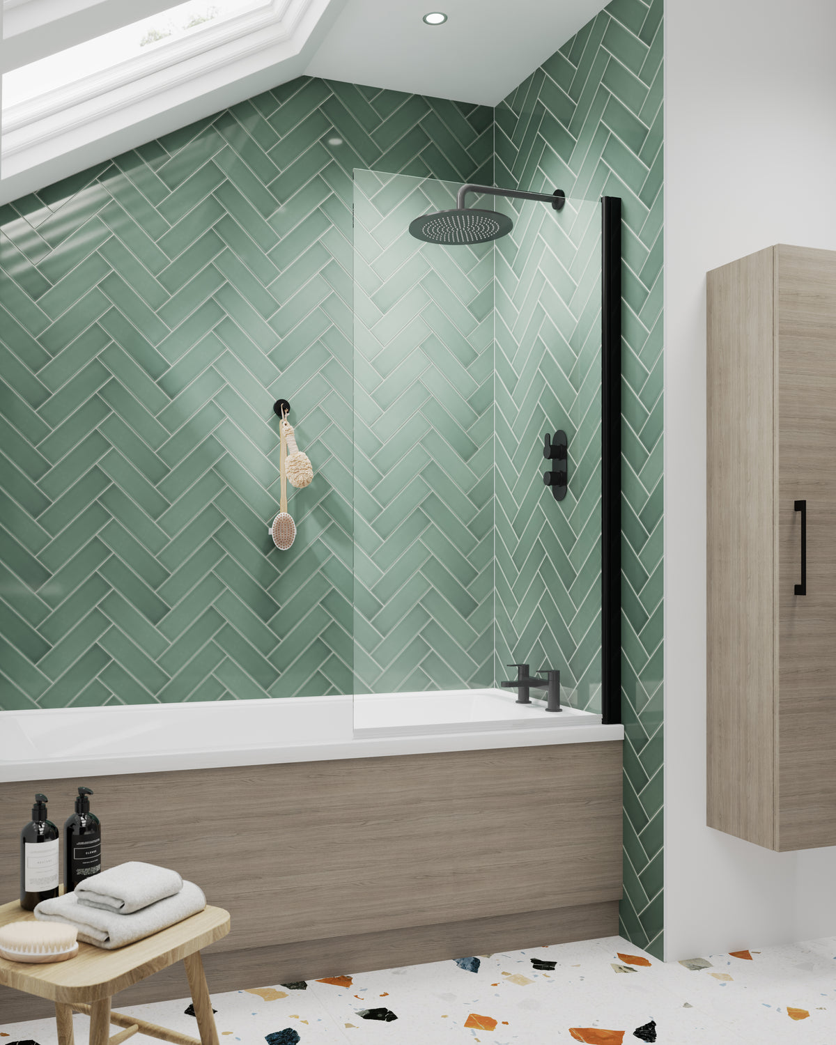 Brand New Bathrooms - Nuie Bath Screen (2 Style, Black)