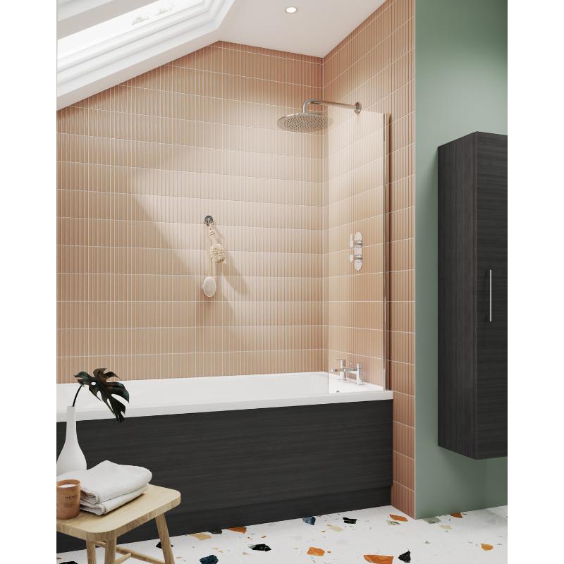 Nuie Fixed Bath Screen (1 size, chrome) - Brandnew Bathroom