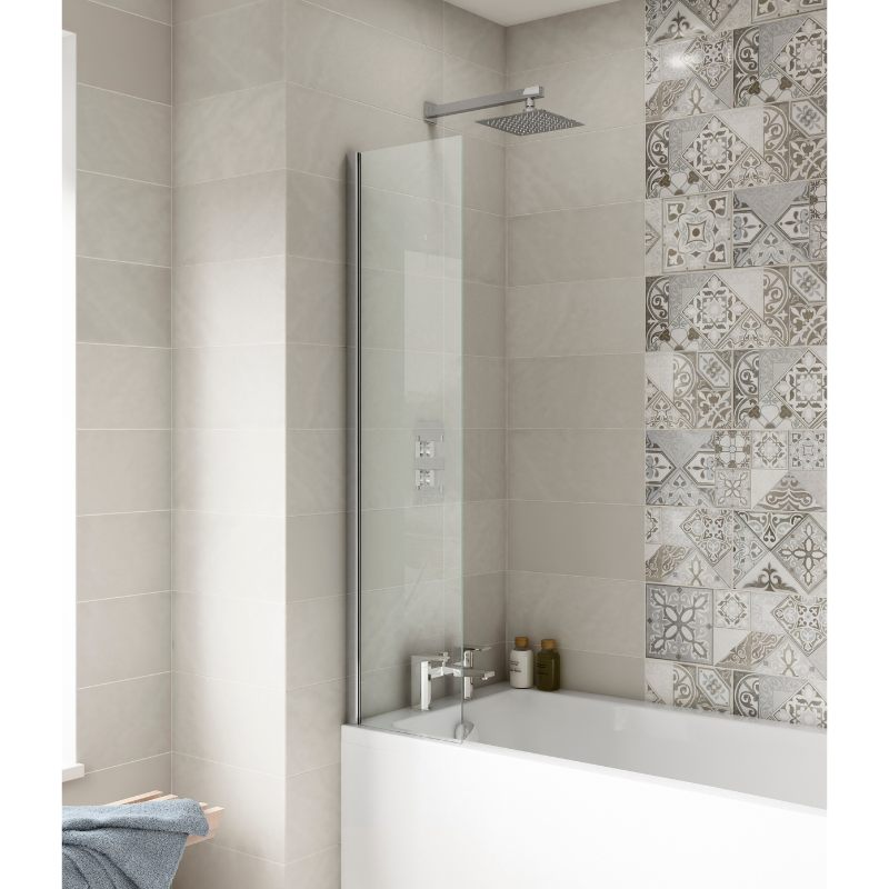 Nuie Fixed Bath Screen (1 size, chrome) - Brandnew Bathroom