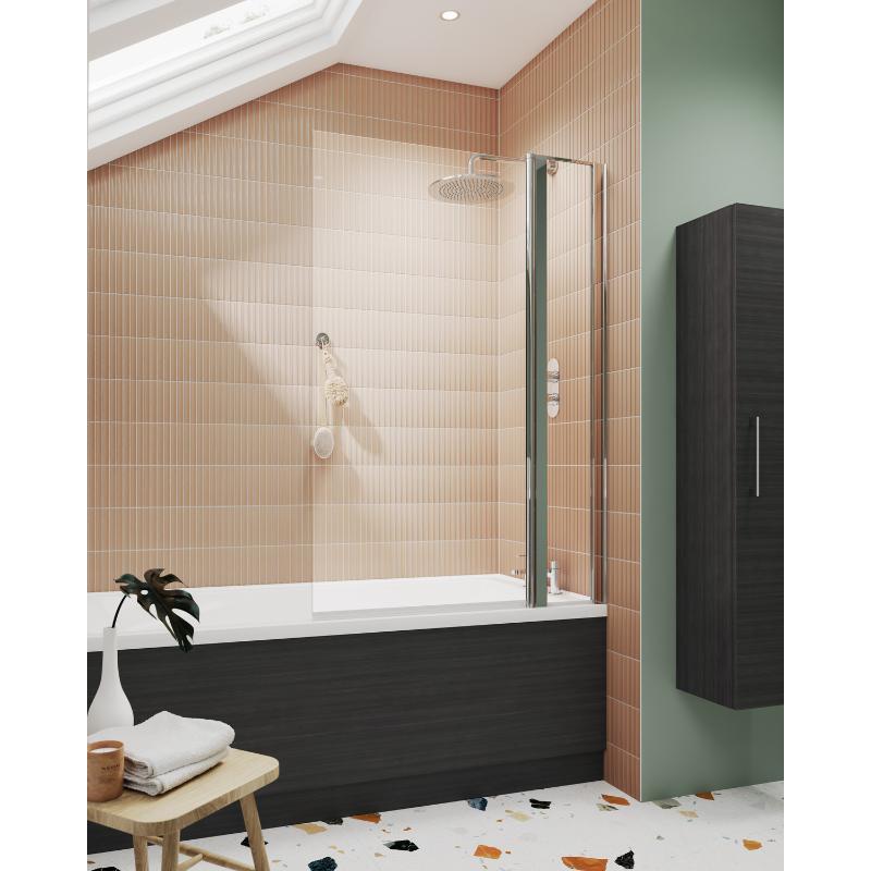 Nuie Square Bath Screen (2 sizes, Chrome) - Brandnew Bathroom
