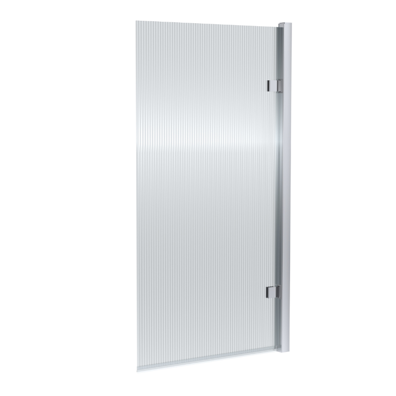 Nuie Square Hinged Fluted Bath Screen  (1 size, 3 colours) - Brandnew Bathroom
