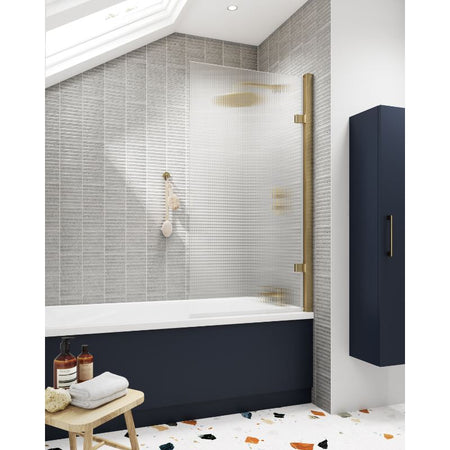 Nuie Square Hinged Fluted Bath Screen  (1 size, 3 colours) - Brandnew Bathroom
