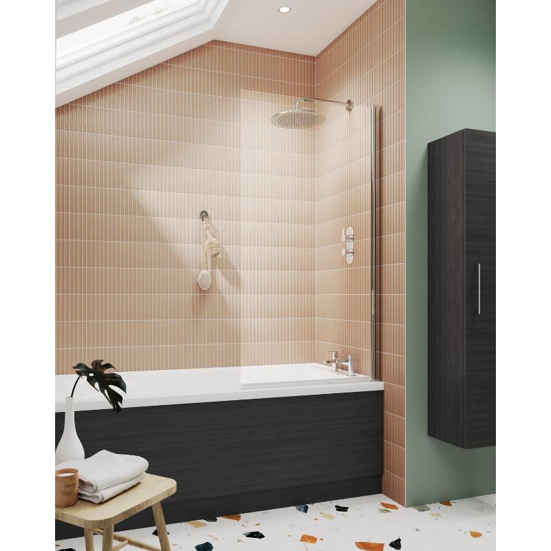 Nuie Square Bath Screen (2 sizes, Chrome) - Brandnew Bathroom