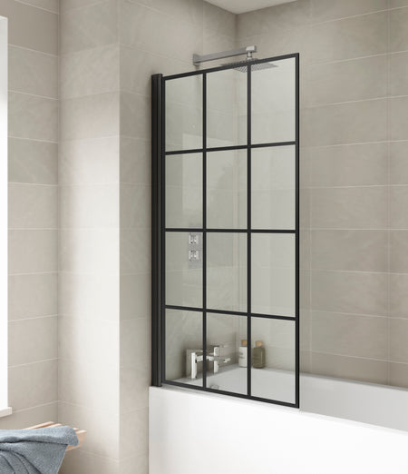 Brand New Bathrooms - Nuie Black Framed Bath Screen (2 style, Black)