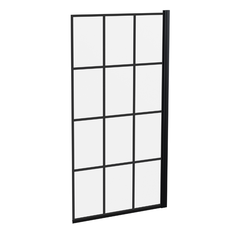 Brand New Bathrooms - Nuie Black Framed Bath Screen (2 style, Black)