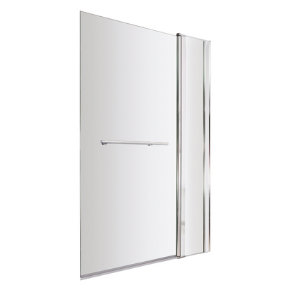 Nuie Square Bath Screen With Rail (2 sizes, Chrome) - Brandnew Bathroom