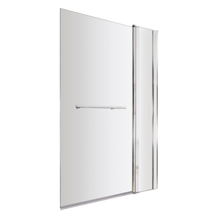 Nuie Square Bath Screen With Rail (2 sizes, Chrome) - Brandnew Bathroom