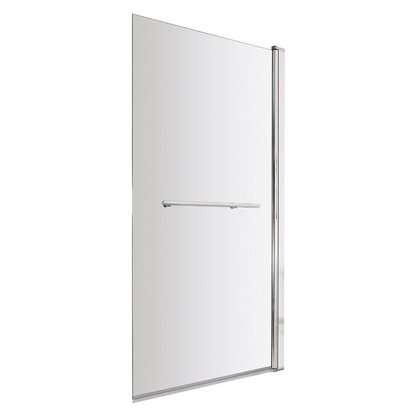 Nuie Square Bath Screen With Rail (2 sizes, Chrome) - Brandnew Bathroom