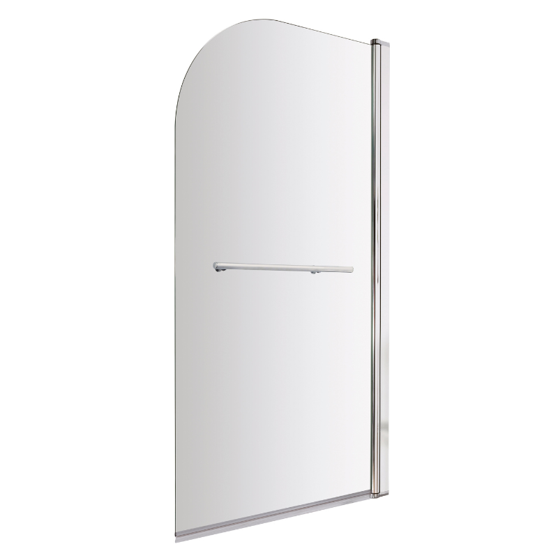 Brand New Bathrooms - Nuie Round Bath Screen With Rail (2 size, Chrome)