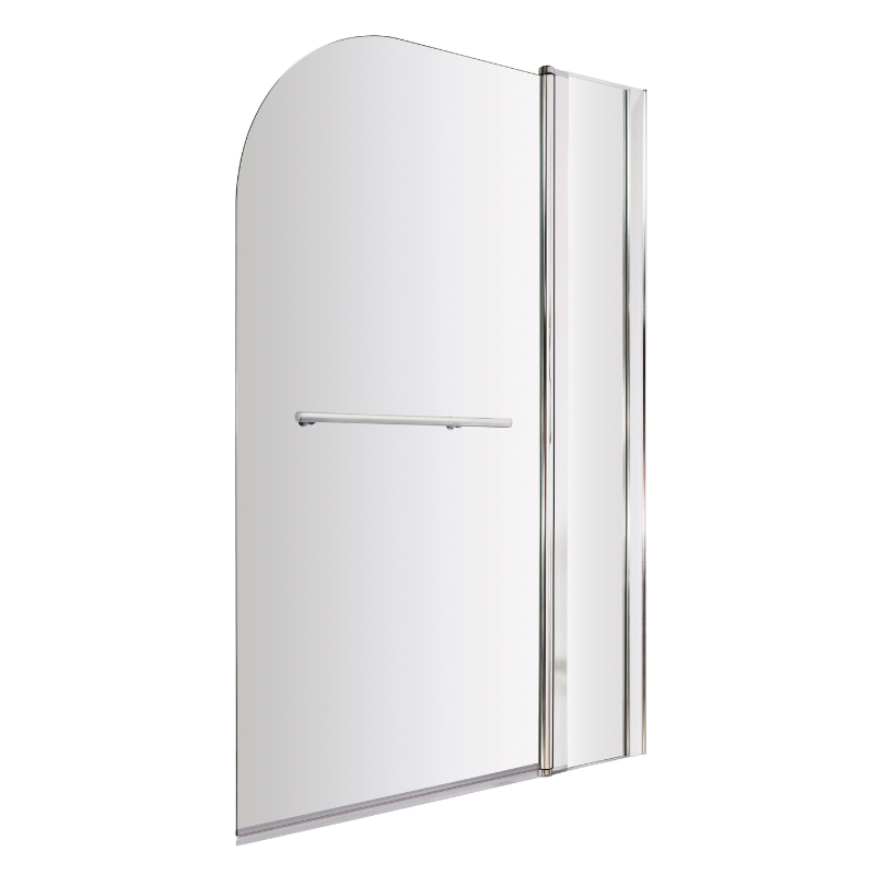 Brand New Bathrooms - Nuie Round Bath Screen With Rail (2 size, Chrome)