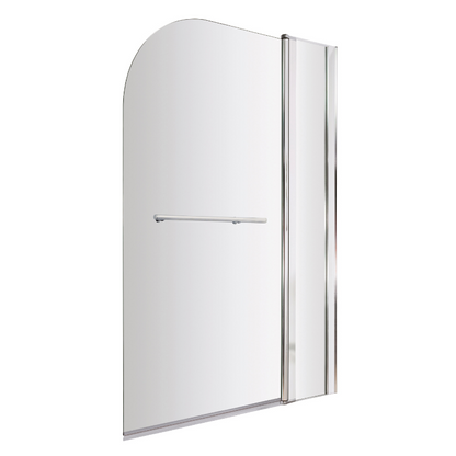 Brand New Bathrooms - Nuie Round Bath Screen With Rail (2 size, Chrome)