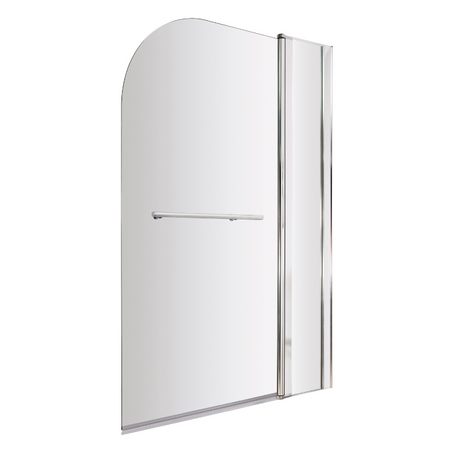 Brand New Bathrooms - Nuie Round Bath Screen With Rail (2 size, Chrome)