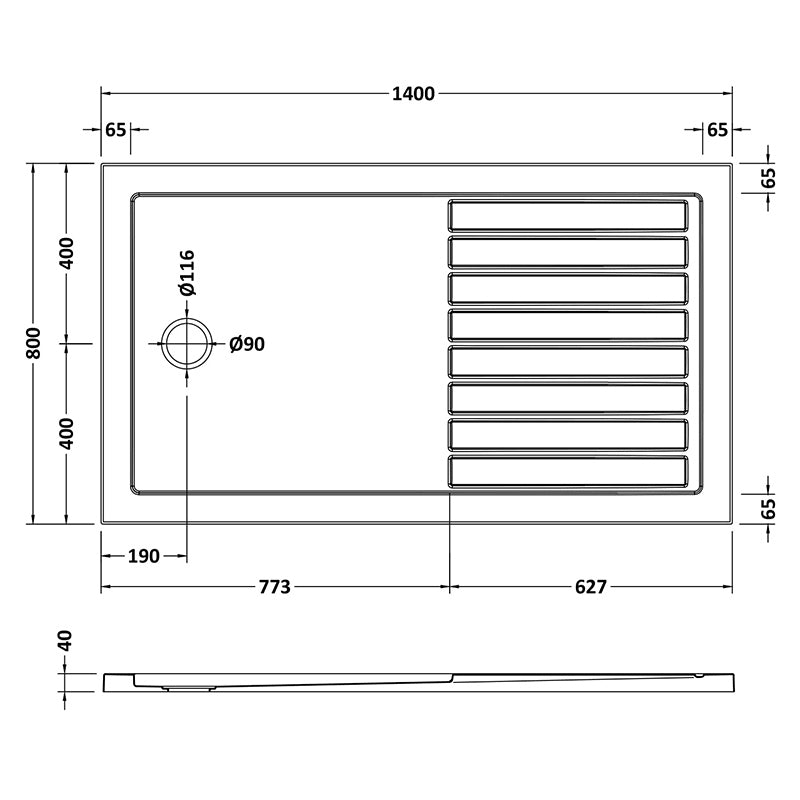 Nuie Rectangular Walk-In Slimline Shower Tray (3 sizes, White) - Brandnew Bathroom