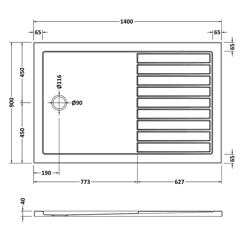 Nuie Rectangular Walk-In Slimline Shower Tray (3 sizes, White) - Brandnew Bathroom