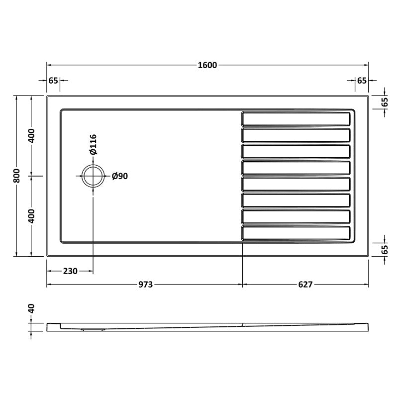 Nuie Rectangular Walk-In Slimline Shower Tray (3 sizes, White) - Brandnew Bathroom