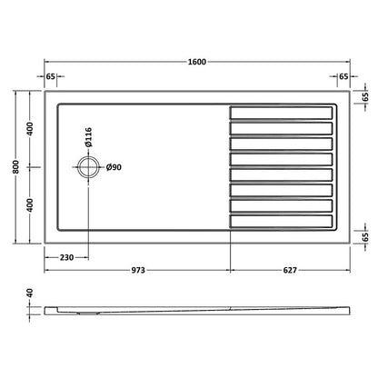 Nuie Rectangular Walk-In Slimline Shower Tray (3 sizes, White) - Brandnew Bathroom