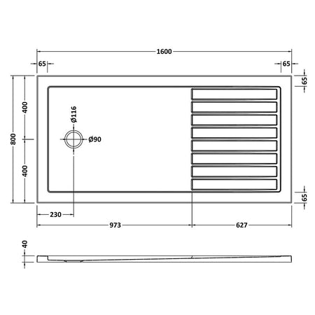 Nuie Rectangular Walk-In Slimline Shower Tray (3 sizes, White) - Brandnew Bathroom