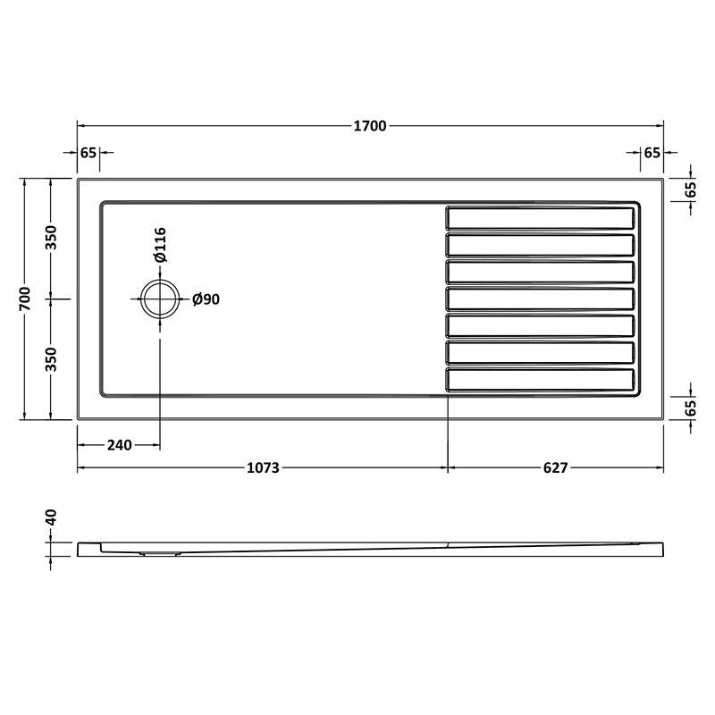 Nuie Rectangular Walk-In Slimline Shower Tray (3 sizes, White) - Brandnew Bathroom