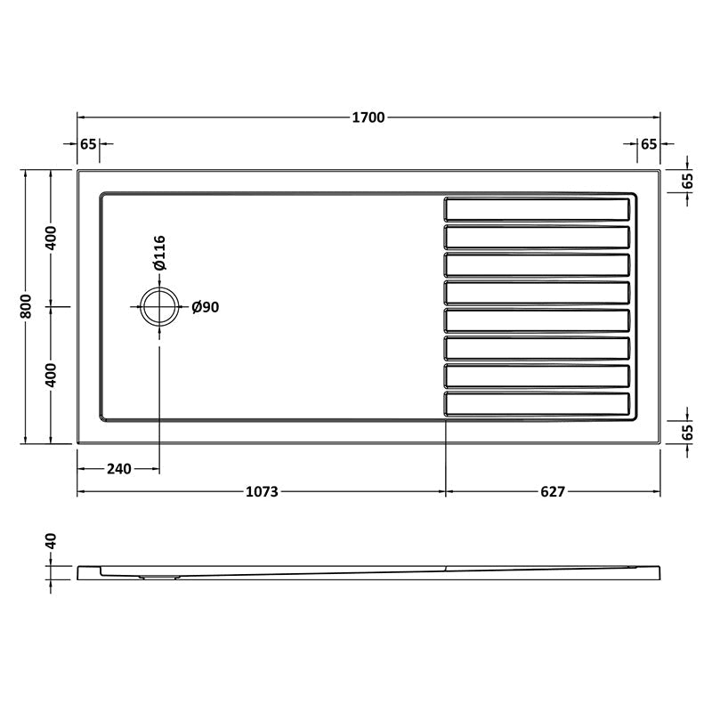 Nuie Rectangular Walk-In Slimline Shower Tray (3 sizes, White) - Brandnew Bathroom