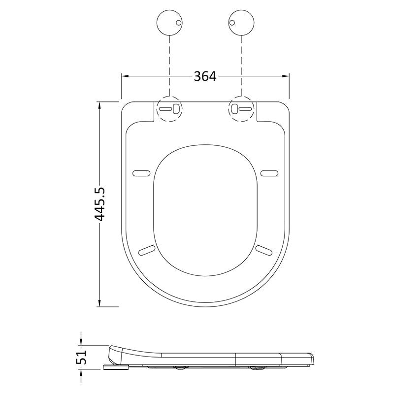 Nuie D Shaped Soft Close Toilet Seat (1 size, 2 colours) - Brand New Bathrooms
