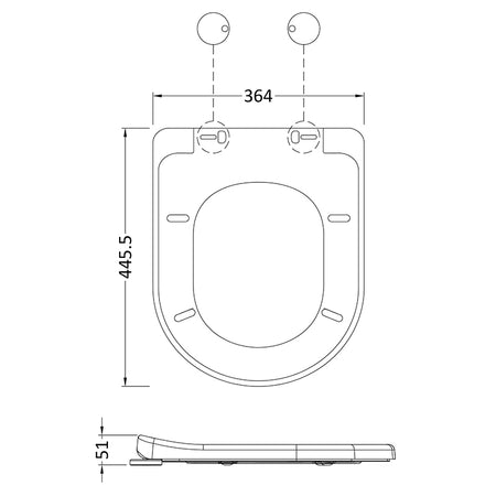Nuie D Shaped Soft Close Toilet Seat (1 size, 2 colours) - Brand New Bathrooms