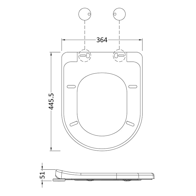 Nuie D Shaped Soft Close Toilet Seat (1 size, 2 colours) - Brand New Bathrooms