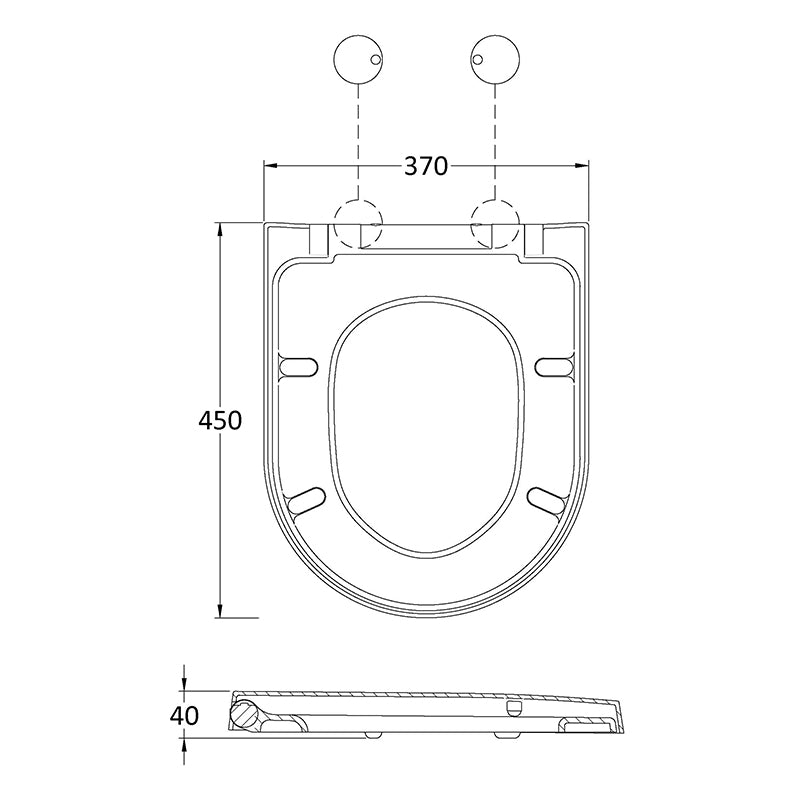 Nuie D Shaped Soft Close Toilet Seat (1 size, 2 colours) - Brand New Bathrooms