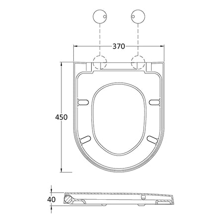 Nuie D Shaped Soft Close Toilet Seat (1 size, 2 colours) - Brand New Bathrooms
