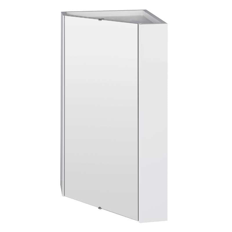 Nuie Mayford Wall Hung Corner Single Door Mirror Cabinet (1 size, Gloss White) - Brand New Bathrooms