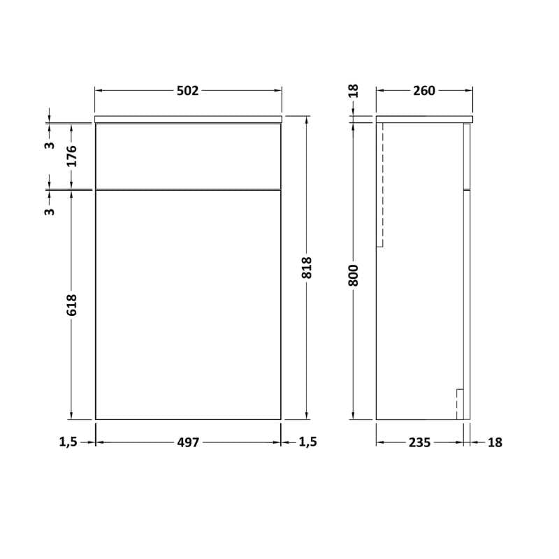 Nuie Arno Floor Standing WC Unit (2 sizes, 6 colours) - Brand New Bathrooms