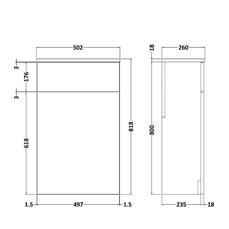 Nuie Arno Compact Floor Standing WC Unit (2 sizes, 3 colours) - Brand New Bathrooms