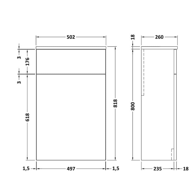 Nuie Arno Floor Standing WC Unit (2 sizes, 6 colours) - Brand New Bathrooms