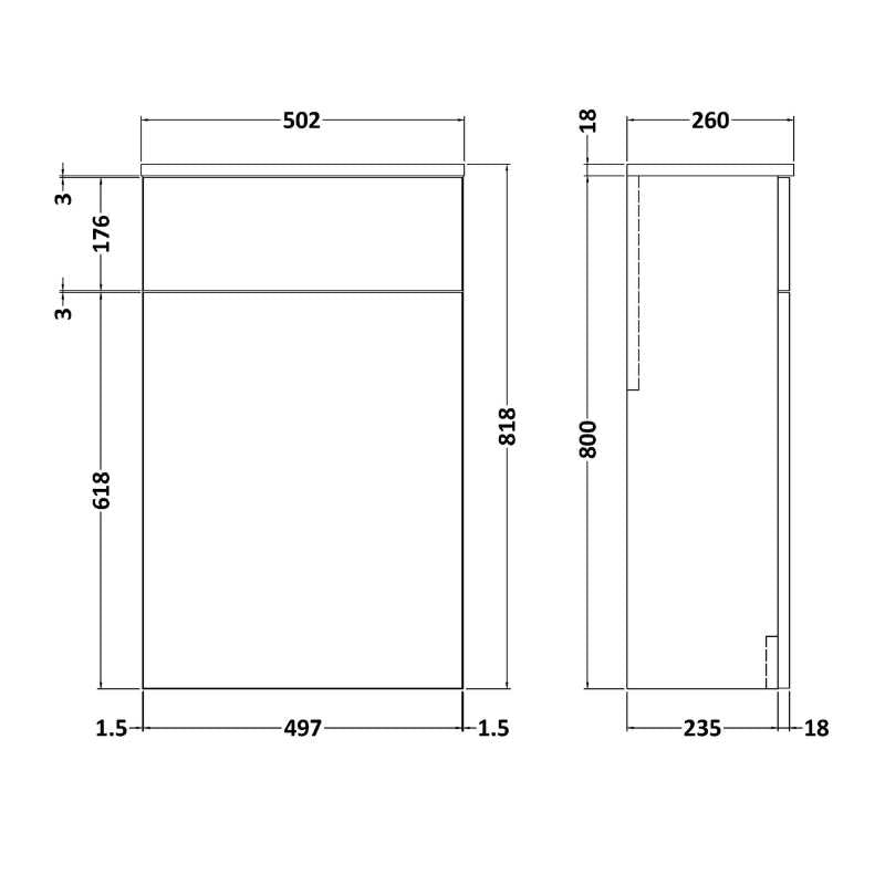 Nuie Arno Compact Floor Standing WC Unit (2 sizes, 3 colours) - Brand New Bathrooms