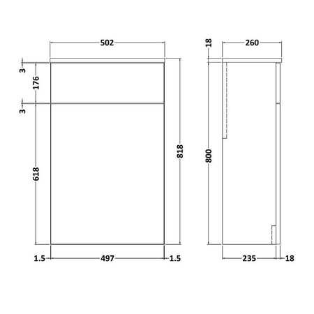 Nuie Arno Compact Floor Standing WC Unit (2 sizes, 3 colours) - Brand New Bathrooms