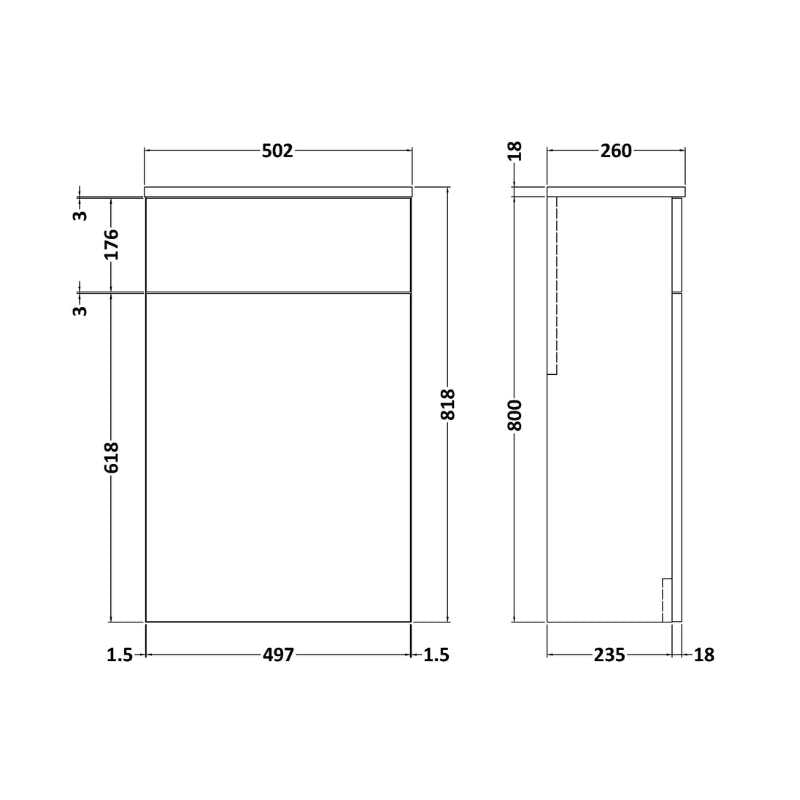 Nuie Arno Compact Floor Standing WC Unit (2 sizes, 3 colours) - Brand New Bathrooms