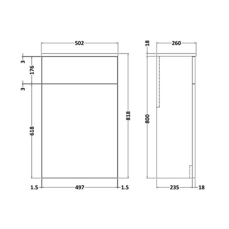 Nuie Arno Compact Floor Standing WC Unit (2 sizes, 3 colours) - Brand New Bathrooms
