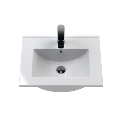Nuie Classique Floor Standing 2 Door Unit & Minimalist Ceramic Basin (1 size, Satin White) - Brand New Bathrooms