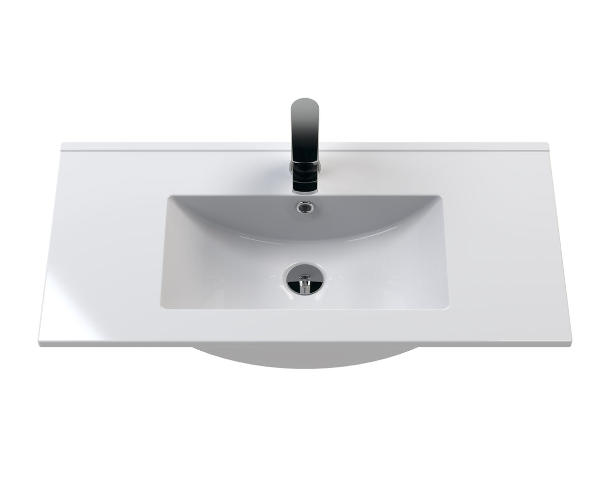 Hudson Reed Urban Wall Hung Double Drawer 800mm Unit & Minimalist Ceramic Basin (1 size, 5 colours) - Brand New Bathrooms