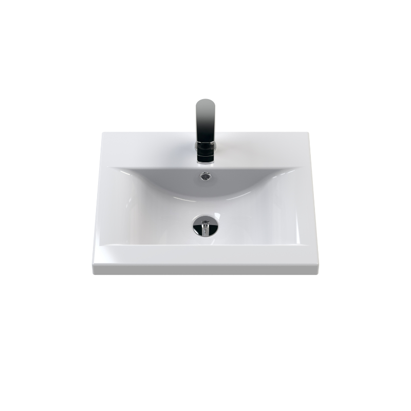 Nuie Classique 500mm Wall Hung 1 Drawer Vanity Unit with Basin (1 size, Satin White) - Brand New Bathrooms
