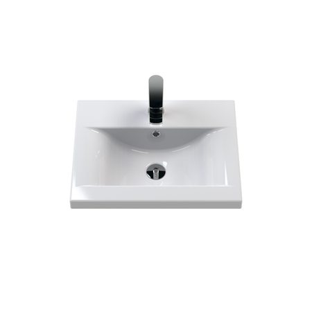 Nuie Classique 500mm Wall Hung 1 Drawer Vanity Unit with Basin (1 size, Satin White) - Brand New Bathrooms