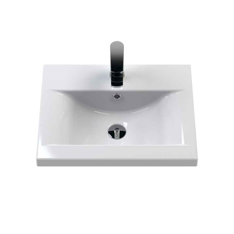 Nuie Classique 500mm Floor Standing 2 Door Unit & Mid-Edge Ceramic Basin (1 size, Soft Black) - Brand New Bathrooms