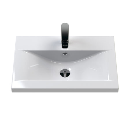 Hudson Reed Fluted Floor Standing Double Door 600mm Vanity and Mid-Edge Ceramic Basin (1 size, 5 colours) - Brand New Bathrooms