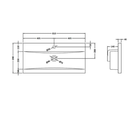 Nuie Deco Wall Hung 2-Drawer Vanity & Mid-Edge Basin (1 size, 5 colours) - Brand New Bathrooms