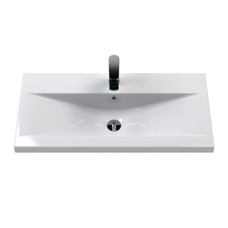 Hudson Reed Fluted Wall Hung Double Drawer 800mm Vanity and Mid-Edge Ceramic Basin (1 size, 5 colours) - Brand New Bathrooms