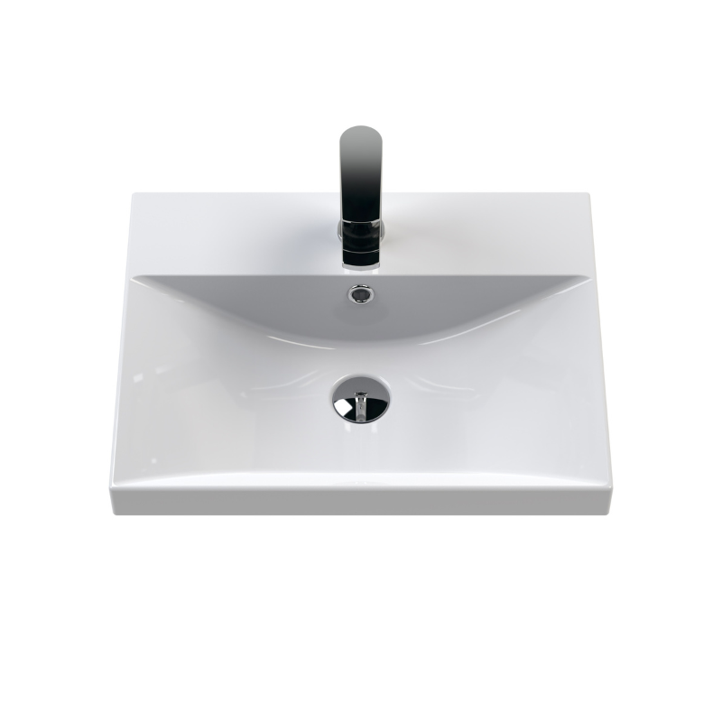 Nuie Classique 500mm Floor Standing 2 Door Unit & Thin-Edge Ceramic Basin (1 size, Soft Black) - Brand New Bathrooms
